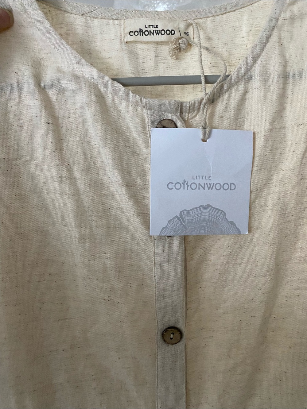 Cottonwood Linen cotton blend Button-Front Midi Dress - Picture 3 of 7